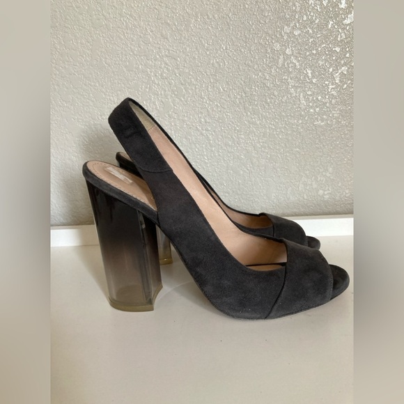 Baldan Baldan Suede Lucite Heel Sling Size 39 Italy Usa 8.5 - Picture 3 of 9